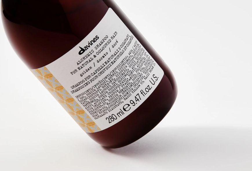 ALCHEMIC Shampoo Golden Шампунь с прямыми пигментами для усиления цвета волос золотой Davines, 280 мл