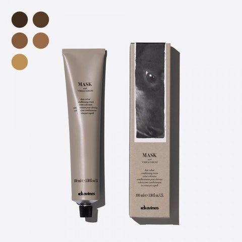 Mask with Vibrachrom M2.11 Найтемнiший коричневий iнтенсивно-попелястий Davines крем-фарба для перманентного фарбування